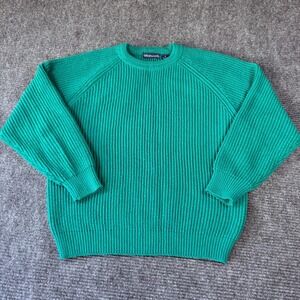 Wentworth Mens Emerald Green Ribbed Fisherman Sweater Crew Neck Acrylic Size M